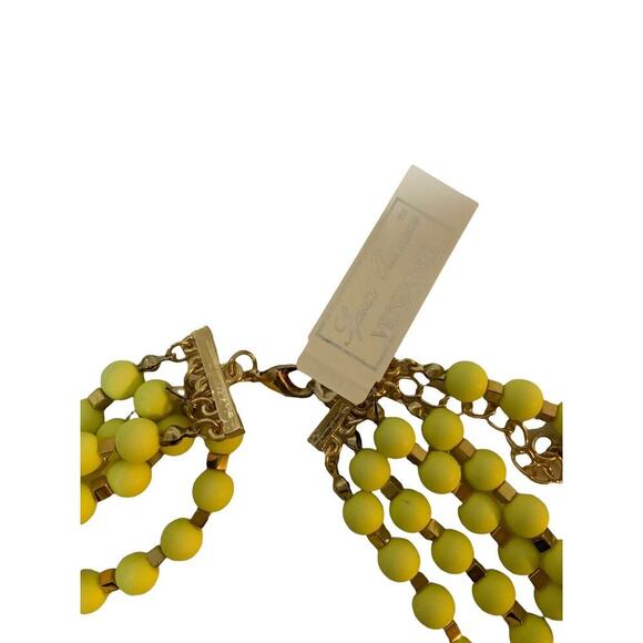 Vendome Yellow Beaded Multi Layer Necklace Women's Fashion Jewelry Accessories - Picture 7 of 7